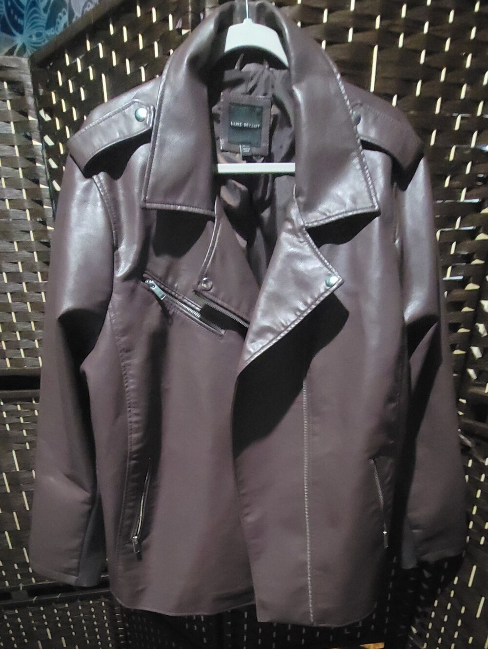 Lane Bryant Dark Brown Faux Leather Moto Jacket